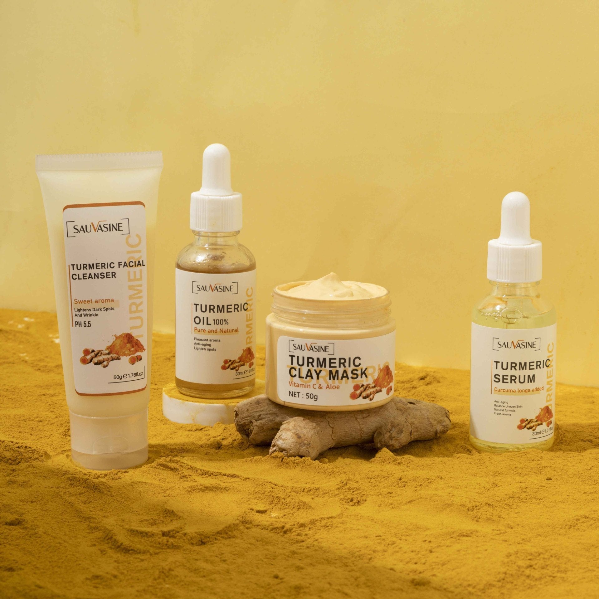 Natural Radiance Skincare Set – Turmeric - Powered Brightening & Moisture Boost - Unica Beauty Essentials