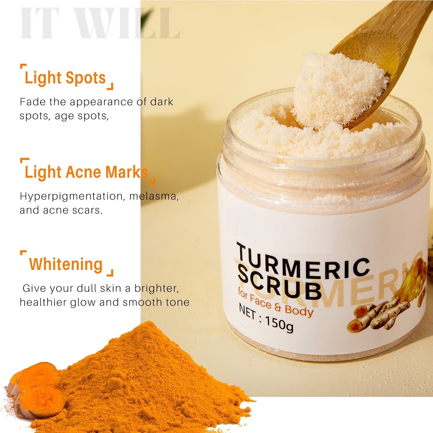 Turmeric Glow Body Scrub – Exfoliate & Brighten Skin - Unica Beauty Essentials