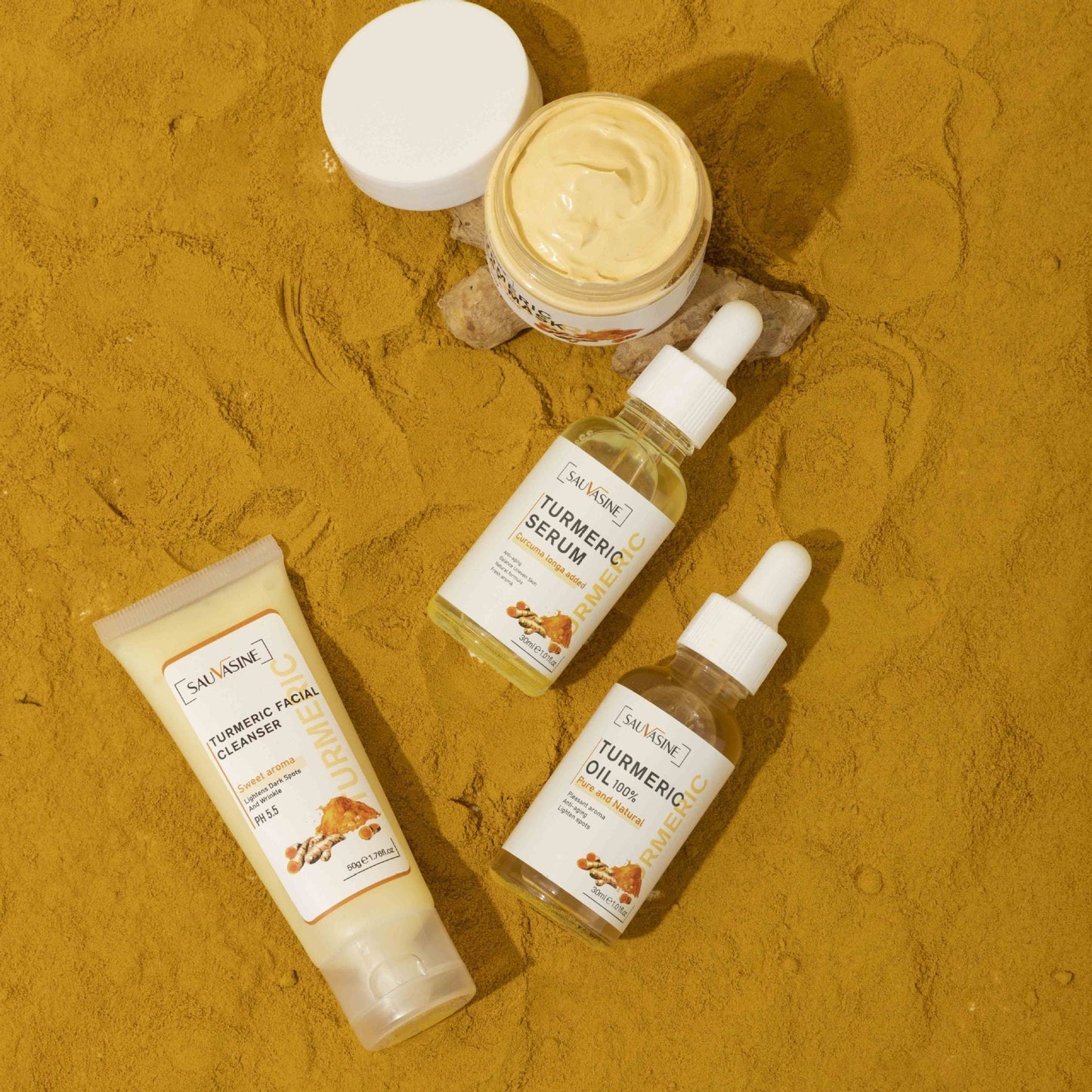 Natural Radiance Skincare Set – Turmeric - Powered Brightening & Moisture Boost - Unica Beauty Essentials
