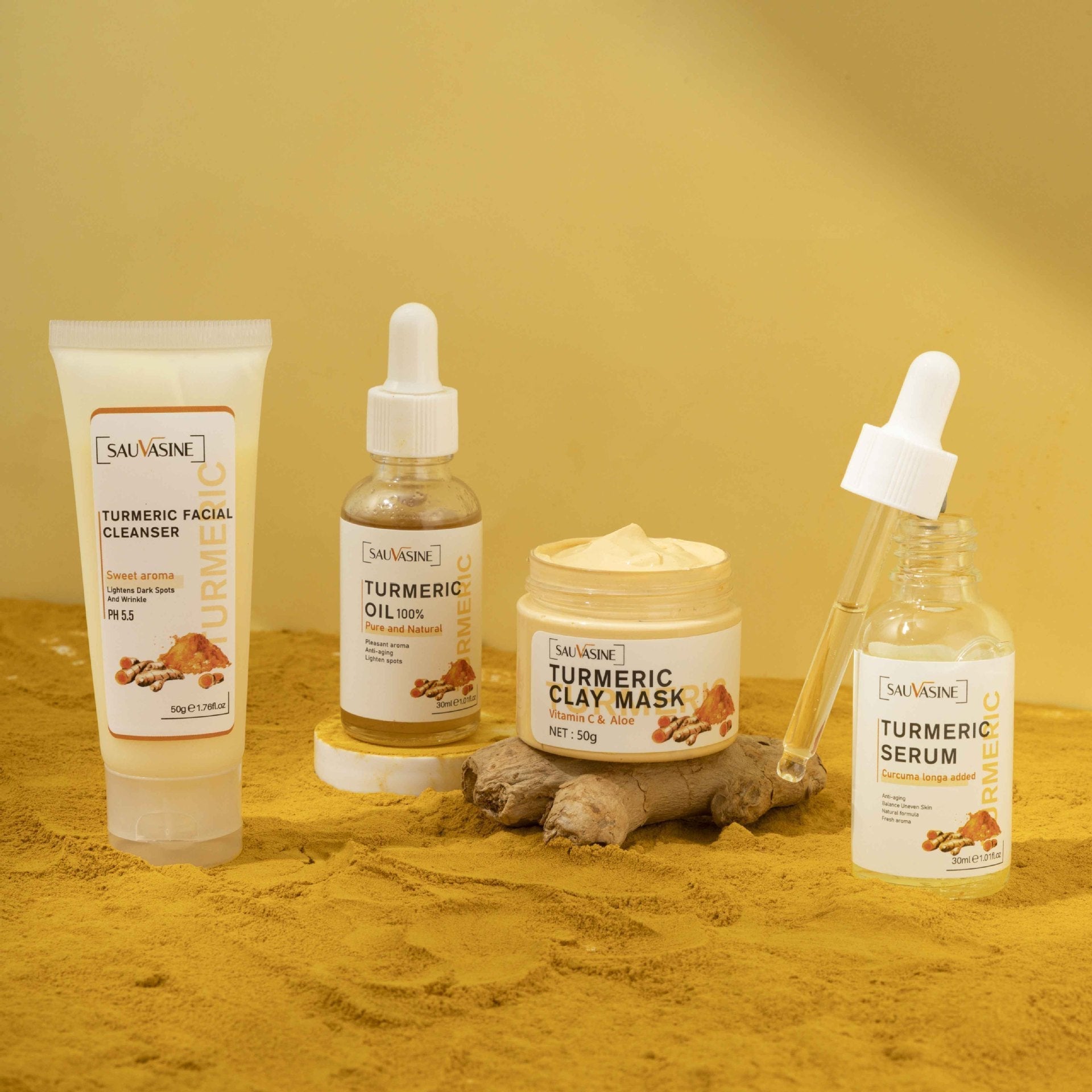Natural Radiance Skincare Set – Turmeric - Powered Brightening & Moisture Boost - Unica Beauty Essentials