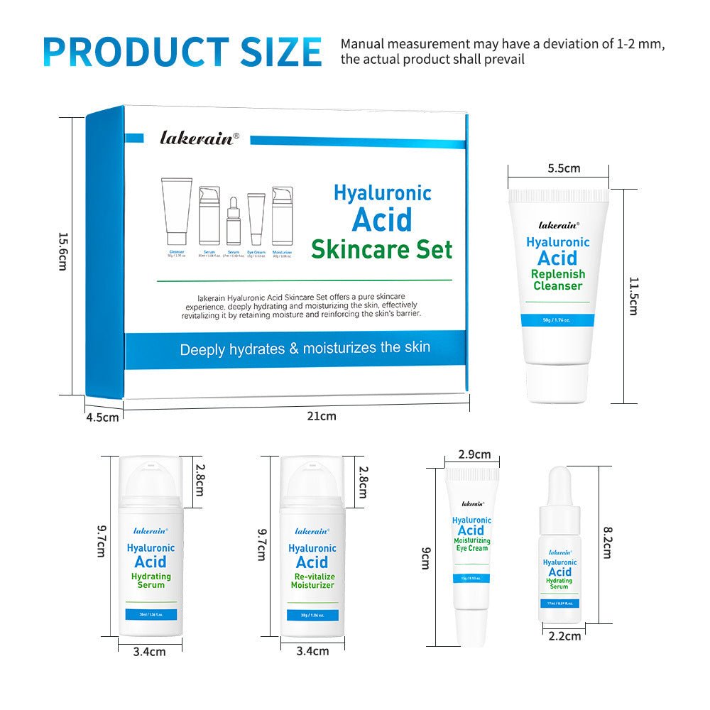 Hyaluronic Acid Skin Care Set Facial Dry Hydrating - Unica Beauty Essentials